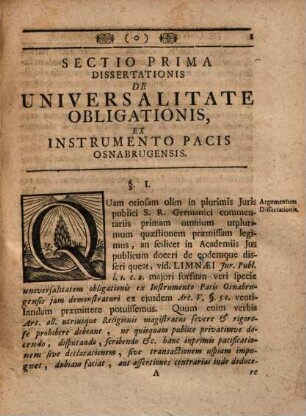 Pacis Osnabrugensis Obligationem Universalem ... Praeside Carolo Ottone Rechenberg ... Defendet Andreas Carolus Simon, Berolino-Marchicus