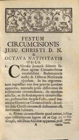 Commentarii Theologico-Historici De Festis Jesu Christi, Et B. Mariae V. : Nunc Vero Latinitate Donati, Et Almae Congregationi Majori Academicae B. Mariae V. Ab Angelo Salutatae In Strenam Oblati, [1]