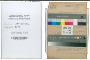 Entnazifizierung Paul Spelsberg , geb. 30.11.1901 (Landesbankdirektor)