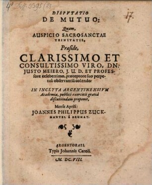 Disp. de mutuo