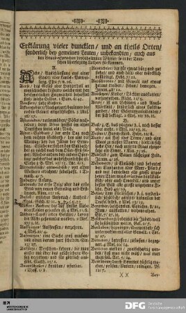 Erklärungs-Register der duncklen Wörter.