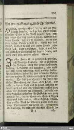 Am dritten Sonntag nach Epiphanias
