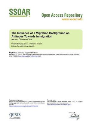 The Influence of a Migration Background on Attitudes Towards Immigration