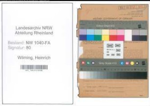 Entnazifizierung Heinrich Wilming , geb. 04.01.1896 (Fleischbeschauer)