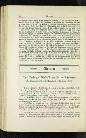 Neue Werke zur Bibelerklärung für die Schulpraxis