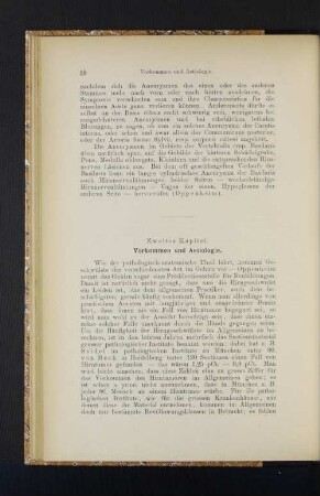 Zweites Kapitel. Vorkommen und Aetiologie.