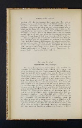 Zweites Kapitel. Vorkommen und Aetiologie.