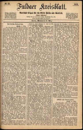Ausgabe vom Mittwoch, den 15. März 1876.