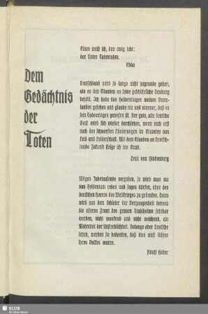Dem Gedächtnis der Toten