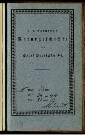 Theil 3, Taf: Johann Andreas Naumann's Naturgeschichte der Vögel Deutschlands. Theil 3, Taf
