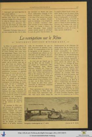 La navigation sur le Rhin.
