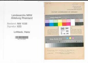 Entnazifizierung Hans Lohbeck , geb. 05.02.1918 ()
