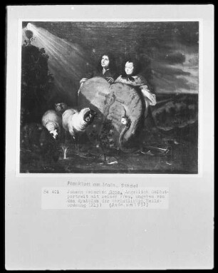Angebliches Selbstbildnis des Malers und seiner Frau mit den Symbolen des christlichen Glaubens