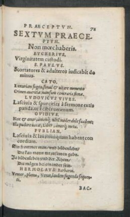 Sextum Praeceptum.