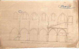 Schmidt, Heinrich von; Landau; Stiftskirche - Steinempore (Längsschnitt)