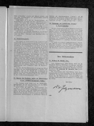 19. Meldung für Oktober 1944.