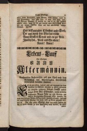 21-26, Lebens-Lauff der seligen Frau Altermännin