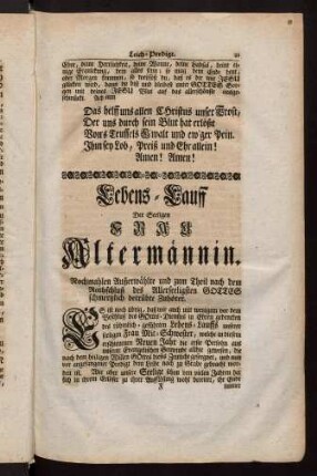21-26, Lebens-Lauff der seligen Frau Altermännin