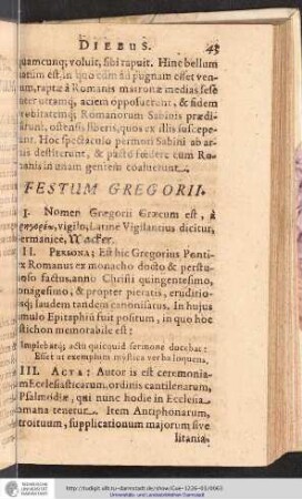 Festum Gregorii.