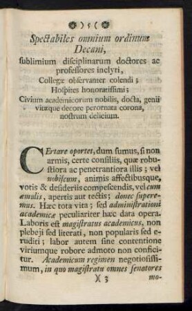 Spectabiles omnium ordinum Decani, ...