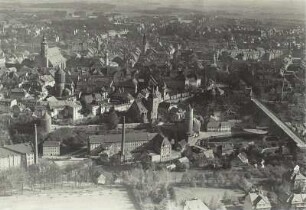 Bautzen, Luftbildschrägaufnahme von Westen