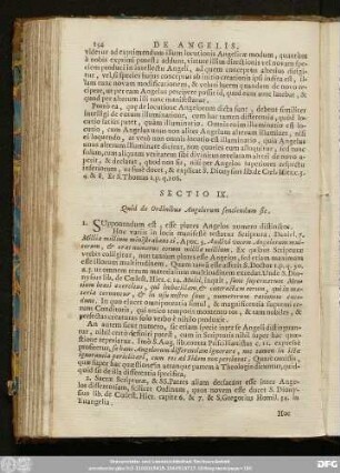 Sectio IX. Quid de Ordinibus Angelorum sentiendum sit.