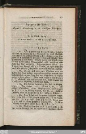 Erste Abtheilung. Von den Schriften des Alten Bundes.