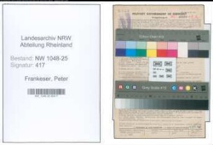 Entnazifizierung Peter Frankeser , geb. 24.11.1906 (Metzger)
