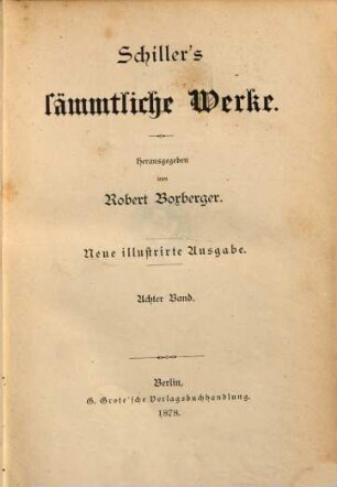 Schillers Werke, 8