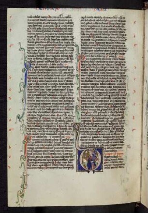 Historisierte Initiale (Liber sapiencie): D(iligite iustitiam qui iudicatis terram sentite): Salomo als Richter.