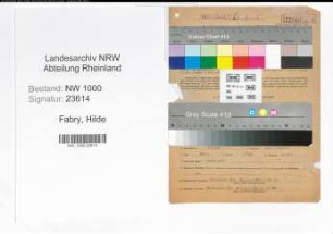 Entnazifizierung Hilde Fabry, geb. 04.06.1911 (Jugendleiterin)