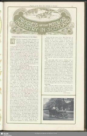 Progress of the motor car industry in Scotland