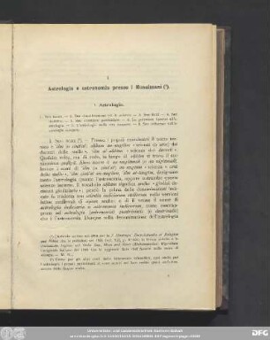 I. Astrologia.