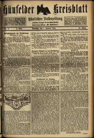 Zweite Ausgabe vom Samstag, den 07. Februar 1931.