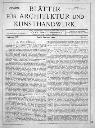 No. 12, Dezember 1908