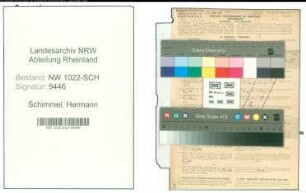 Entnazifizierung Hermann Schimmel , geb. 25.12.1891 (Steuerberater)