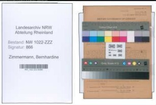 Entnazifizierung Bernhardine Zimmermann , geb. 03.01.1897 (Geschaeftsfrau)