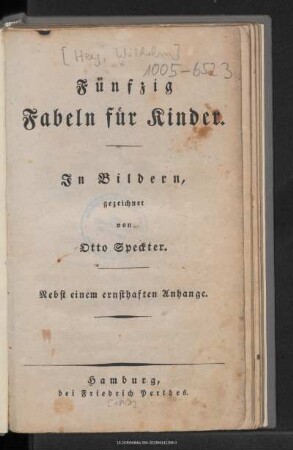 Funfzig Fabeln für Kinder : nebst einem ernsthaften Anhange