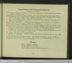 Sammlungen und Sehenswürdigkeiten (Fortsetzung)