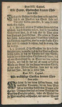 Das XIV. Capitel. Alle Wollüstige Christen kennen Christum nicht.
