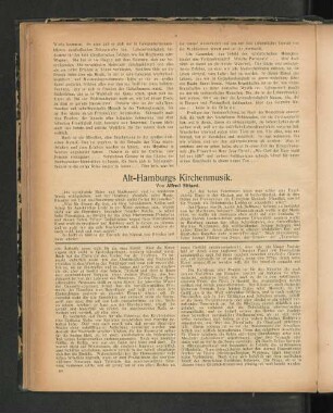 Alt-Hamburgs Kirchenmusik. Von Alfred Sittard.