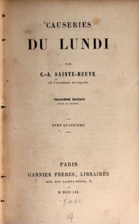 Causeries du lundi, 4