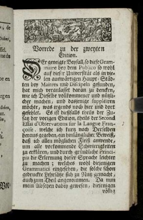 Vorrede zu der zweyten Edition.