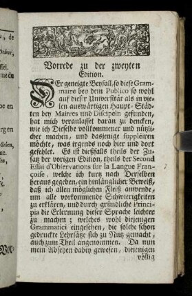 Vorrede zu der zweyten Edition.