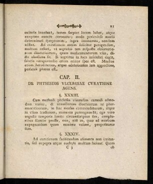 21-28, Cap. II. De Phthiseos Vlcerosae Cvratione Agens.