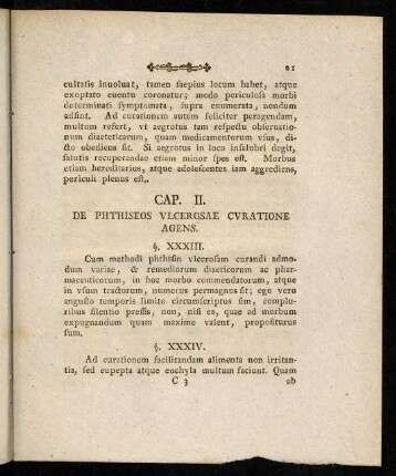 21-28, Cap. II. De Phthiseos Vlcerosae Cvratione Agens.