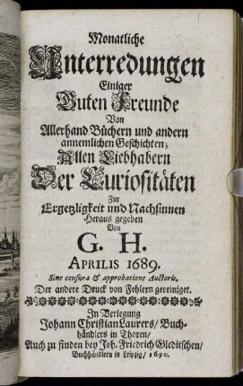 Aprilis 1689.