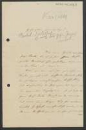 Brief von Hermann Karsten an Unbekannt