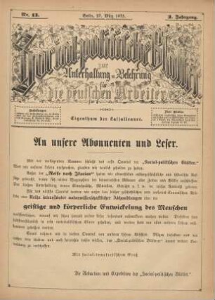 Nr. 13. Berlin, 27. März 1875. 3. Jahrgang.