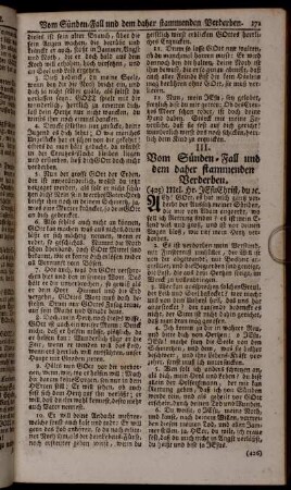 III. Vom Sünden-Fall und dem daher stammenden Verderben.